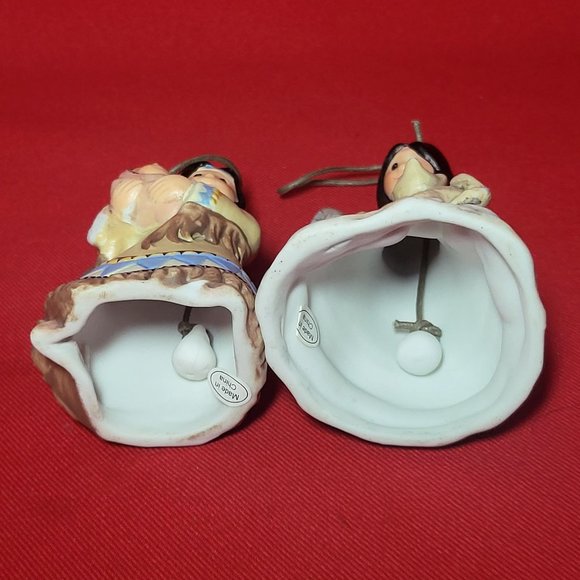 Native American Indian Figurine Bell Ornaments Set of 2 - Picture 5 of 13